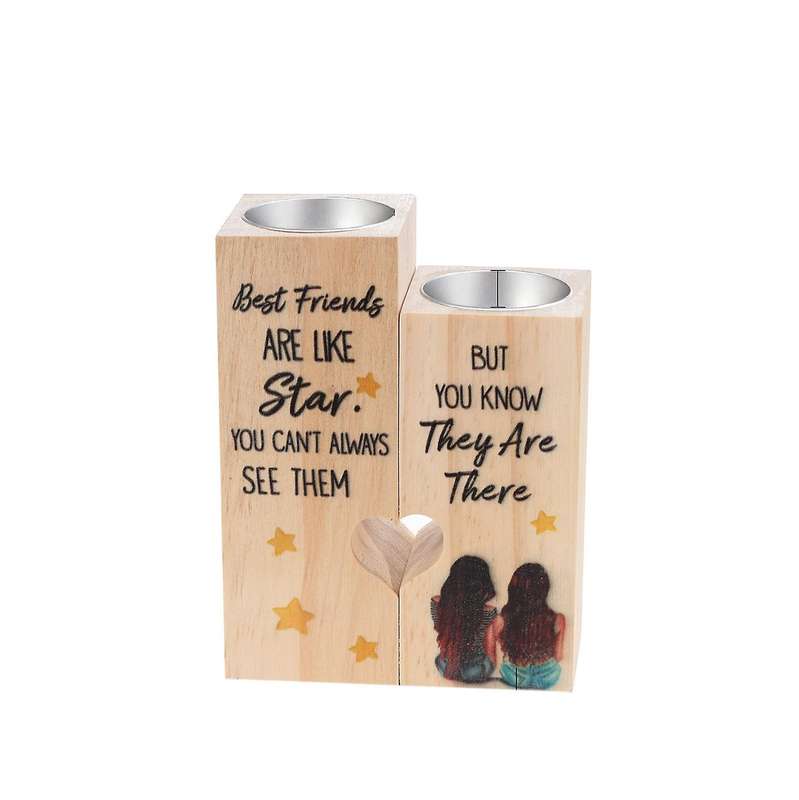 Wooden Candle Holder for Friend Couples Gift Candlestick Holders -a