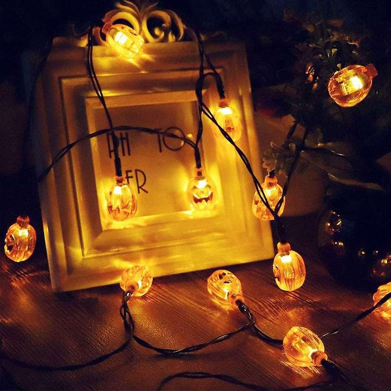 Halloween Pumpkin String Lights Solar Powered for Tree Bedroom Room