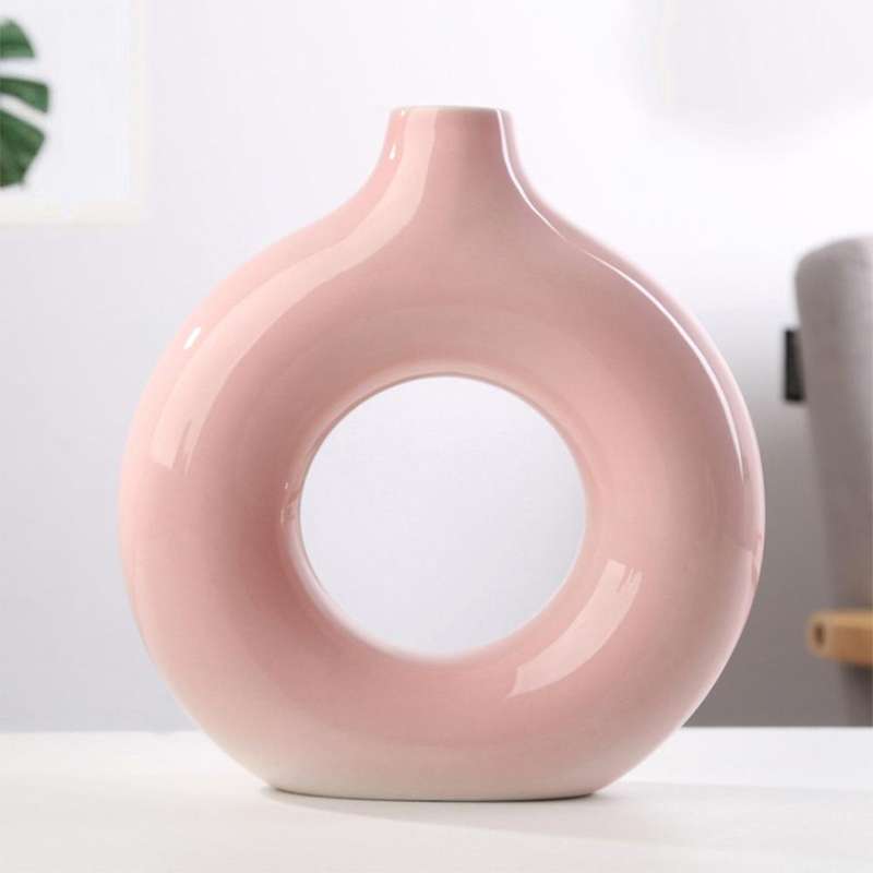 Ceramic Vase Flower Round Flower Vase for Home Decor Art Vases S