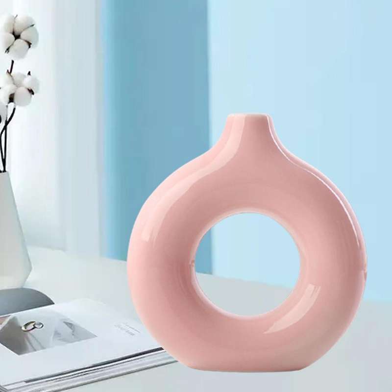 Ceramic Vase Flower Round Flower Vase for Home Decor Art Vases S