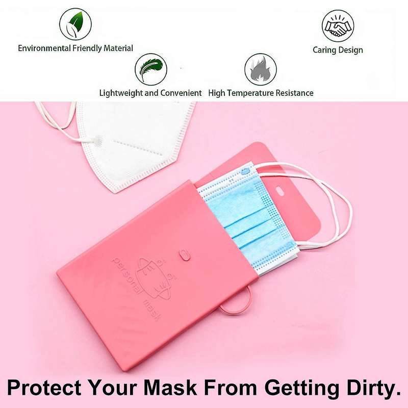 5 Pcs Foldable Silicone Face Mask Storage Case Holder Organizer Clip