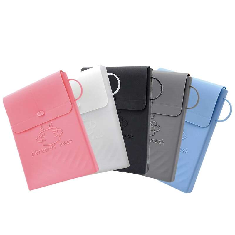 5 Pcs Foldable Silicone Face Mask Storage Case Holder Organizer Clip