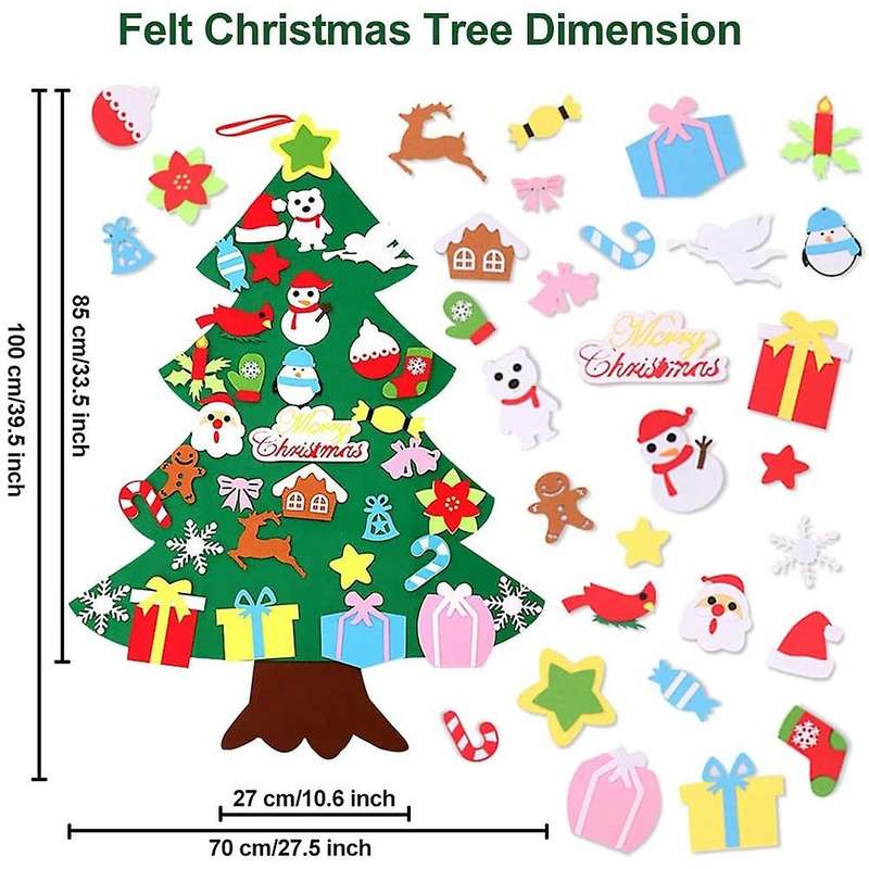 Diy Felt Christmas Tree Kits for Kids with Detachable for Toddles