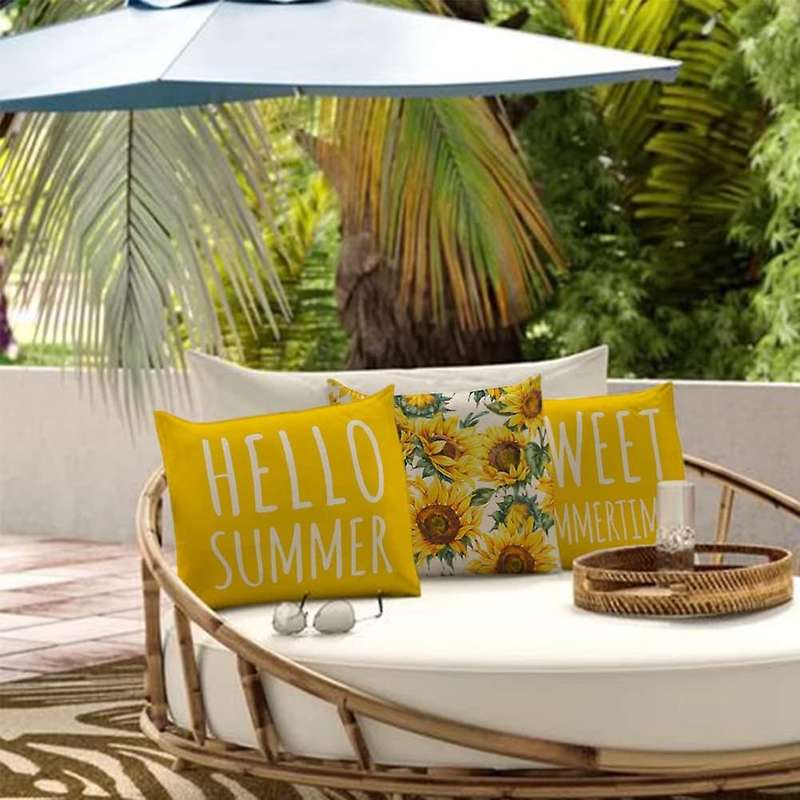 Summer Pillow Covers 18x18 Set Of 4 for Home Throw Pillows Cushion
