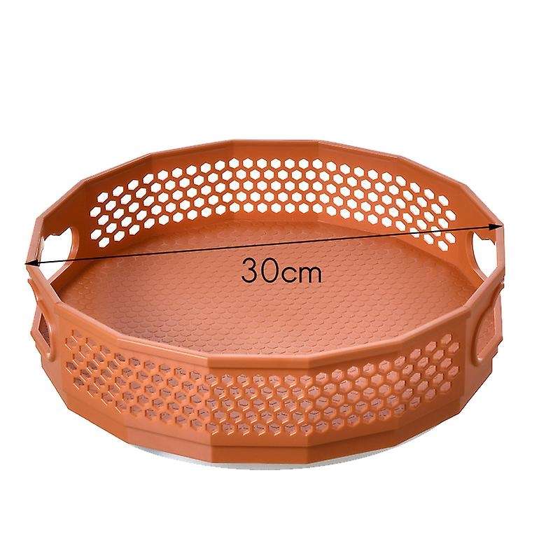 Storage Tray Drain Rack Turntable Rotating Tray Orange
