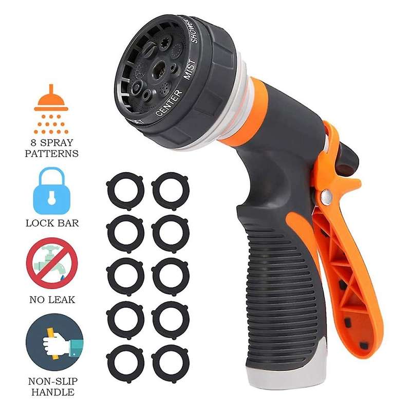 Garden Hose Nozzle, Water Hose Sprayer with 8 Watering Spray Patterns