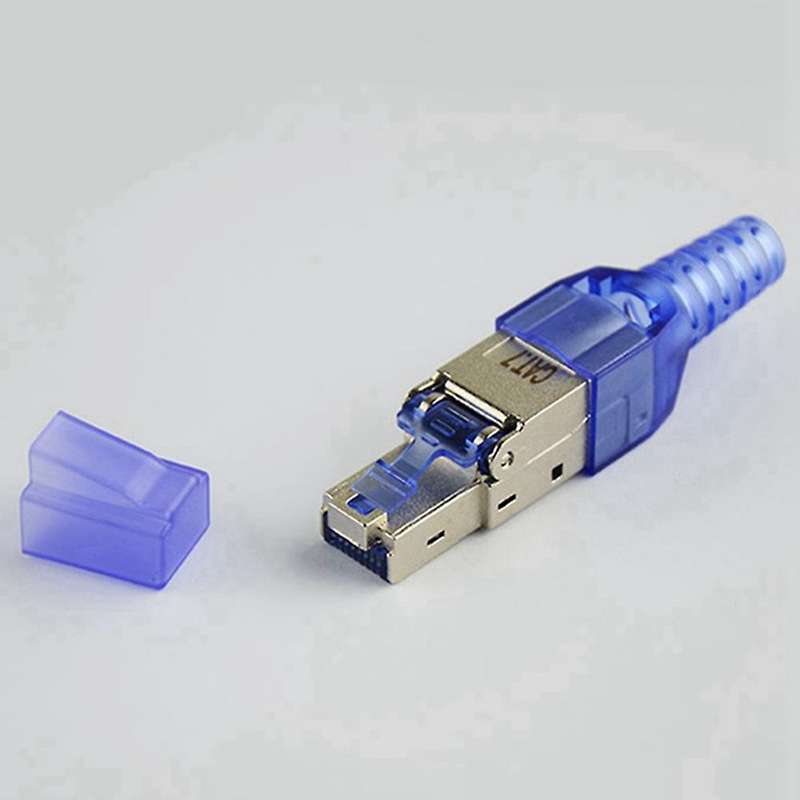 Cat7 Rj45 Connector Ethernet Plug Adapter Tool-free Crimping Shielded
