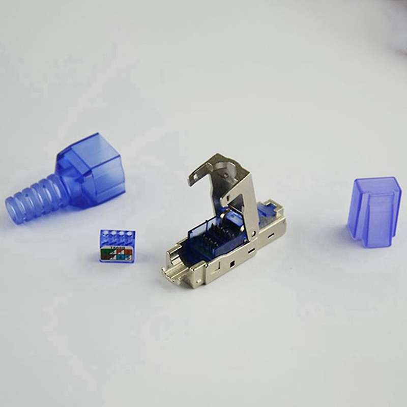 Cat7 Rj45 Connector Ethernet Plug Adapter Tool-free Crimping Shielded