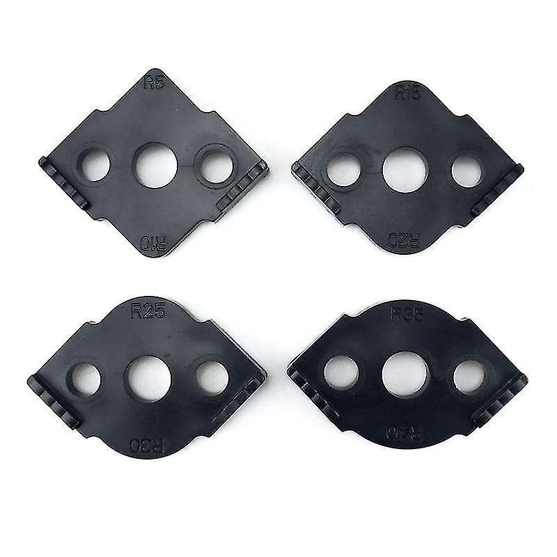 4pcs Woodworking Router Corner Radius Templates Black
