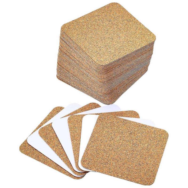 Self-adhesive Cork Coasters for Coasters and Diy Supplies(60, Square)