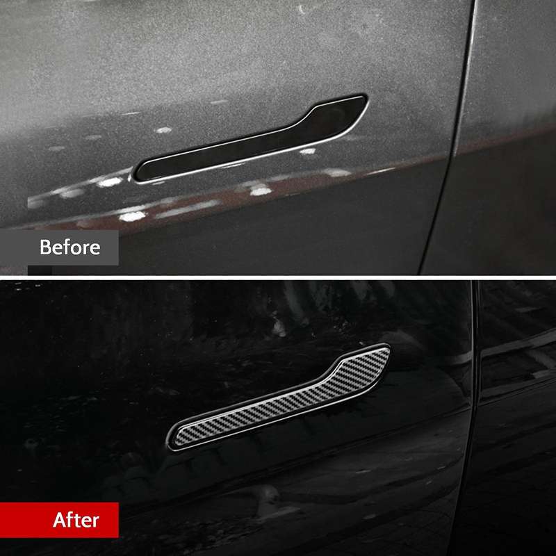 4pcs Car Door Handle Wrap Cover Sticker for Tesla Model 3 Model Y A