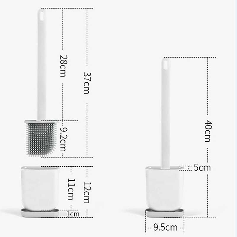 Toilet Brush, Silicone Toilet Brush with Holder Drip Tray Set(2 Pack)
