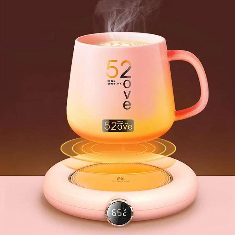 Smart Mug Warmer for Tea Warming, Candle Warmer Mug Heater Pink