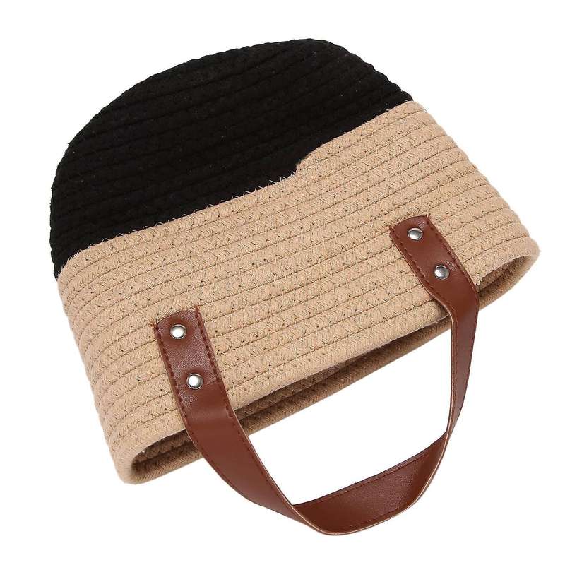 Wall Hanging Cotton Rope Basket with Handle for Flower Plants,toys(l)