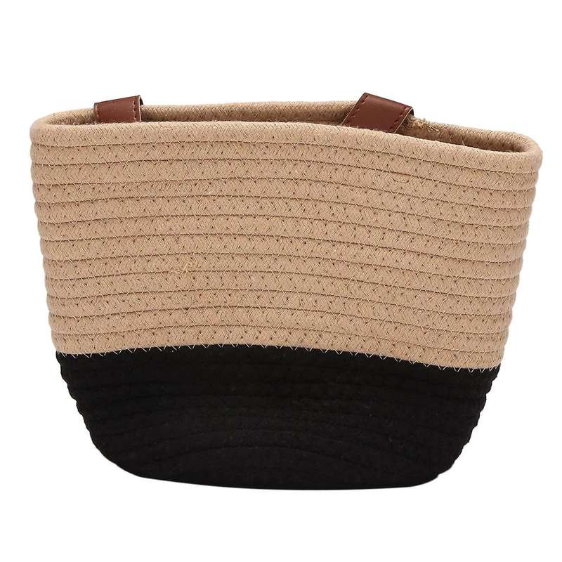 Wall Hanging Cotton Rope Basket with Handle for Flower Plants,toys(l)