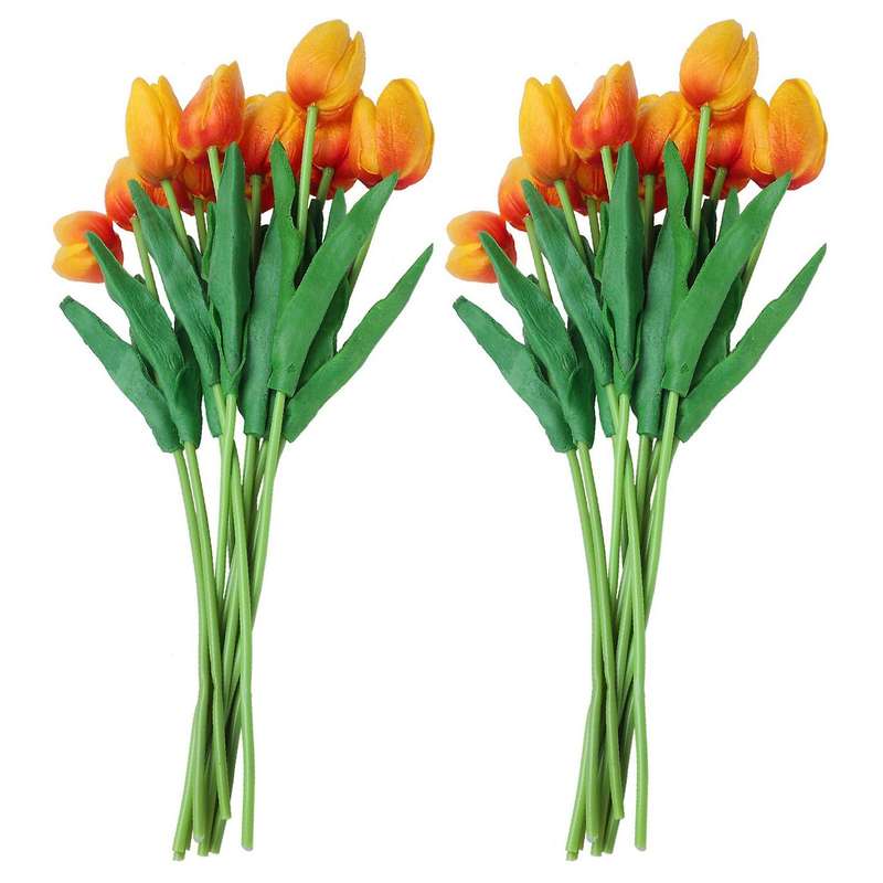 10pcs Tulip Flower Latex Real Touch (orange Tulip)