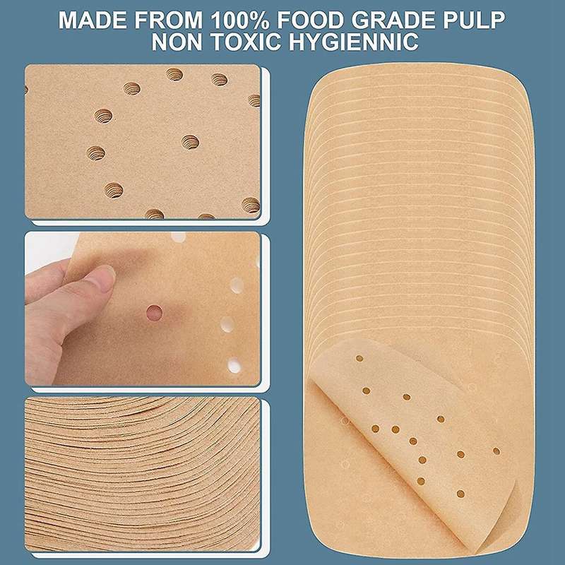 200 Pieces 8.5 Inch Air Fryer Parchment Lining Perforated Parchment
