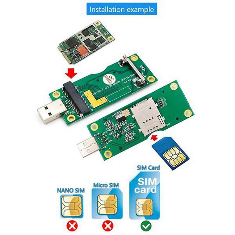2 Pack Mini Pci-e Card with Sim 8pin for Wwan/lte Btc Mining Miner