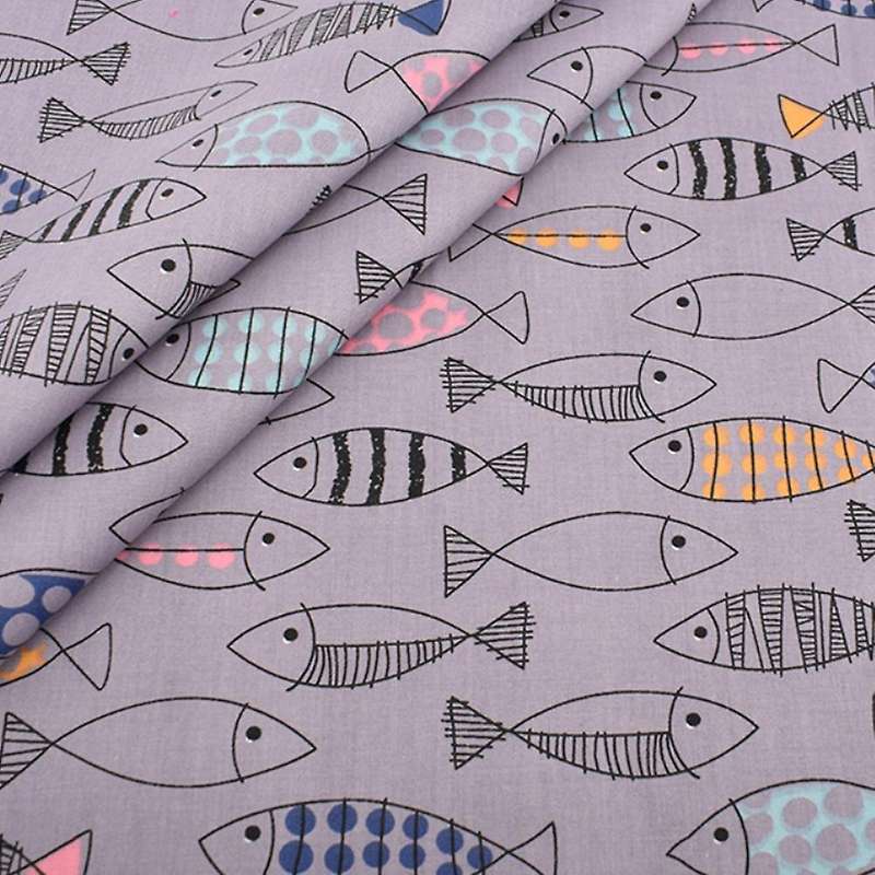 8 Pcs Fabric Print Pure Cotton Fabric Cartoon Animals Squares Sheets