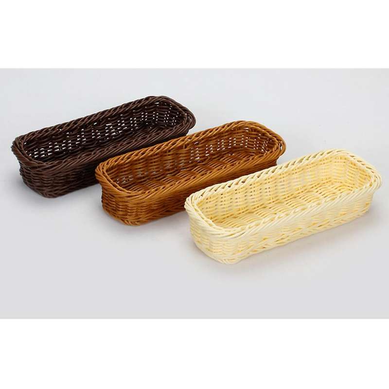 Square Rattan Bread Basket,for Fruit/food/fork Spoon Knife Storage,a