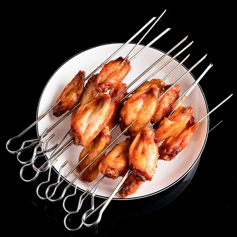 Bbq Steel Metal Roaster Rotisserie Needle Cage Oven Kebab Maker Grill