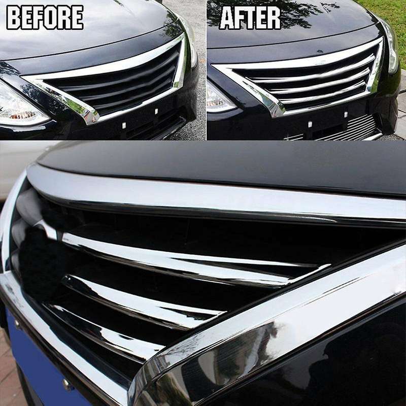 Car Front Mesh Grille Bumper Cover Trim for Nissan Versa Latio Almera