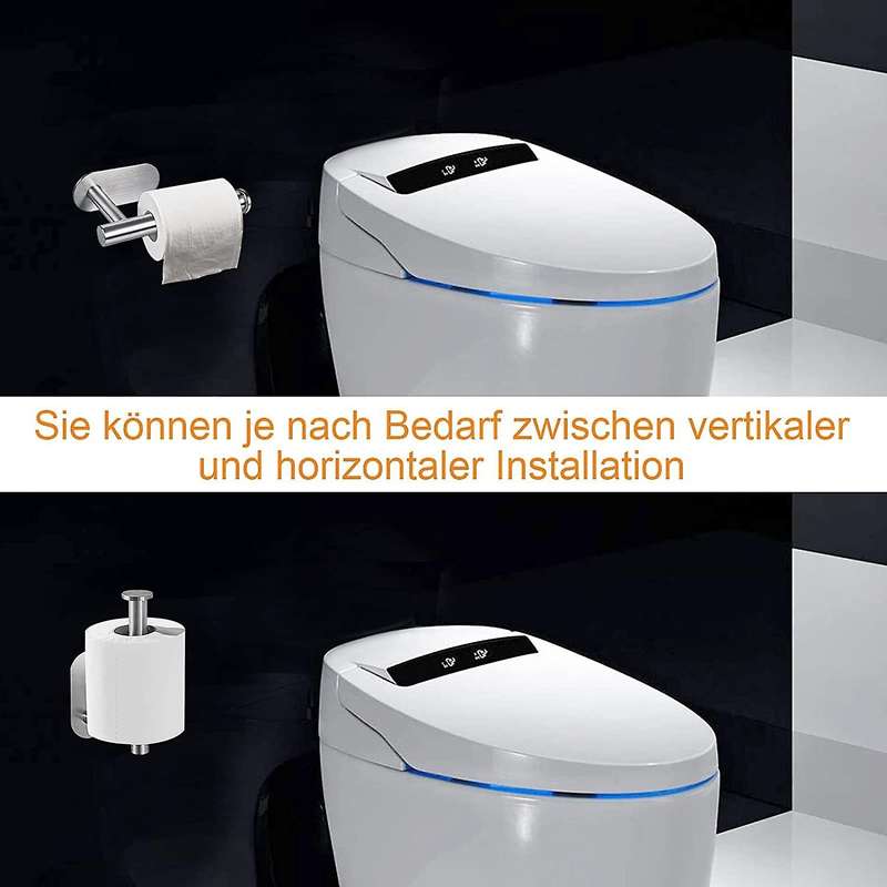 Toilet Paper Holder No Drilling Self-adhesive Stainless Steel Silver