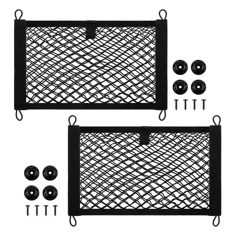 2pcs 45x25cm Car Trunk Net Pocket Car Cargo Storage Bag