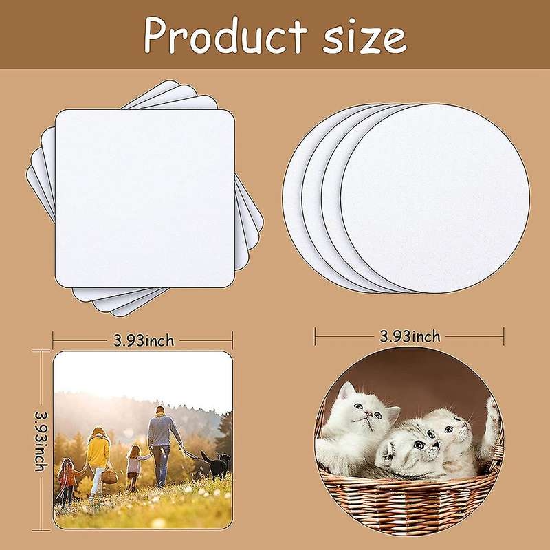 24pcs Of Sublimation Blank Coaster Blank Coaster Rubber Coaster