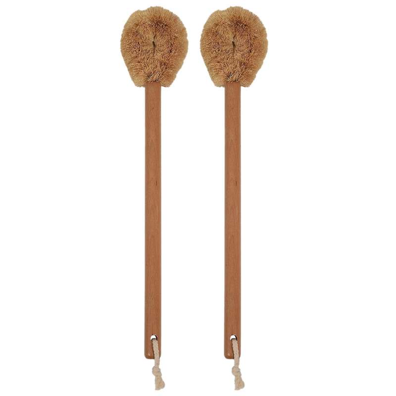 2x Updated Modern Version Toilet Bowl Brush, Coconut Fiber Brush Head