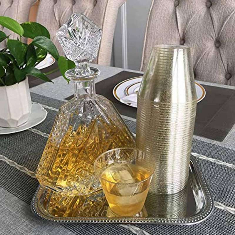 Golden Plastic Cup Disposable Water Cup Golden Powder 90oz Juice Cup