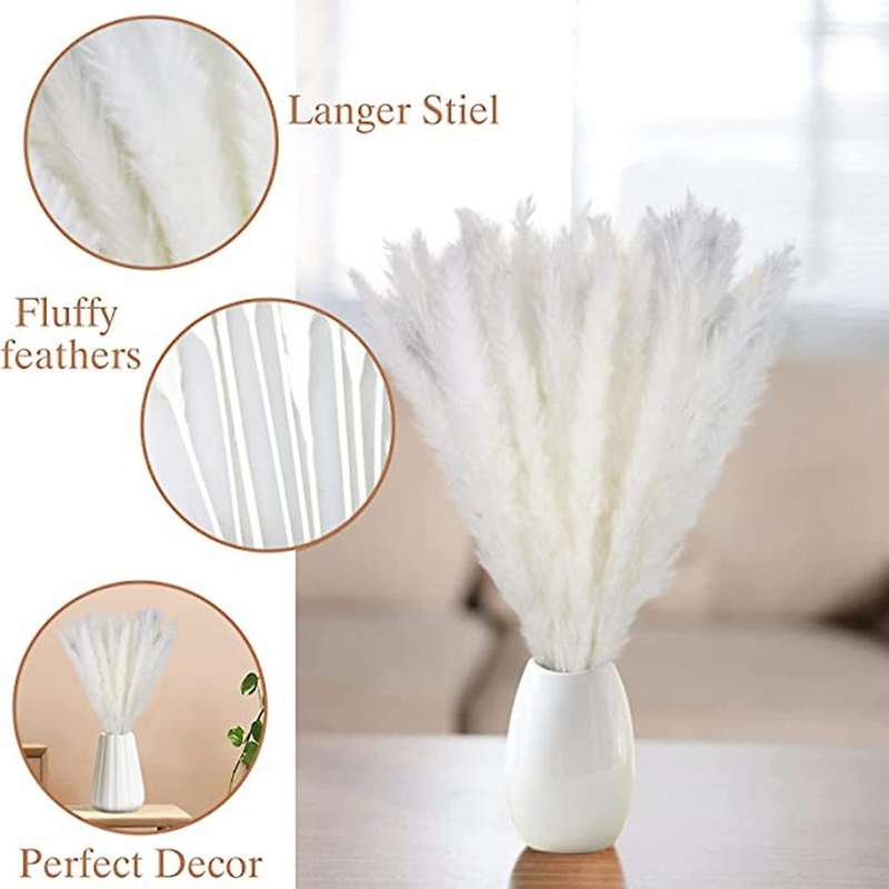 45 Pcs Natural Pampas Grass, for Wedding Decor and Flower Arrangement
