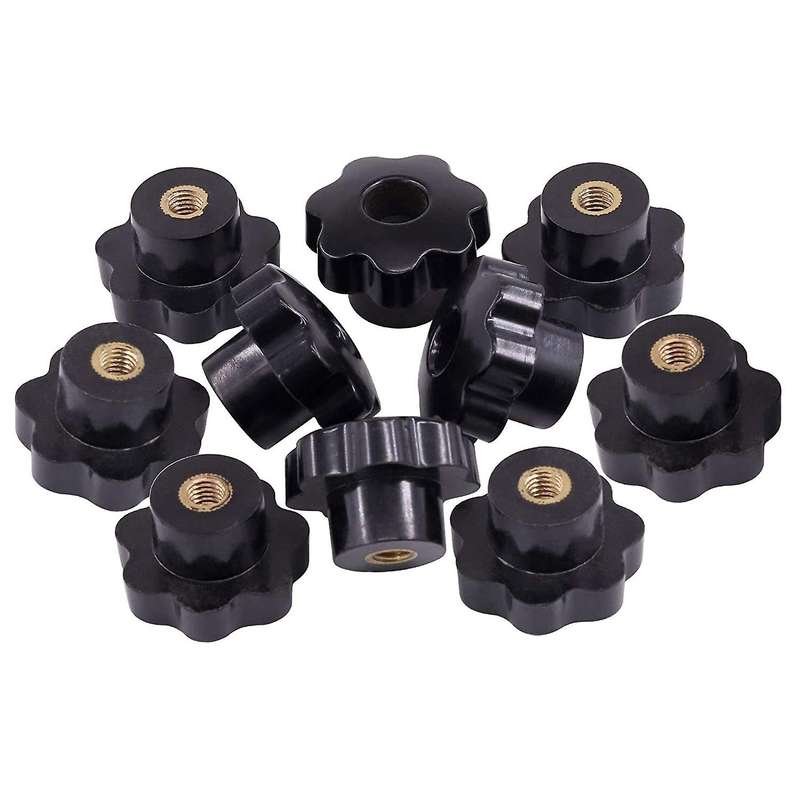 M10 Plastic Screw On Type Knurled Clamping Nuts Knob(10 Pcs)