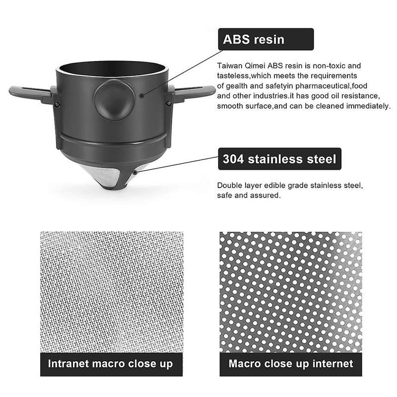 5pcs Portable Coffee Filter Dripper Stainless Steel Coffee Funnel