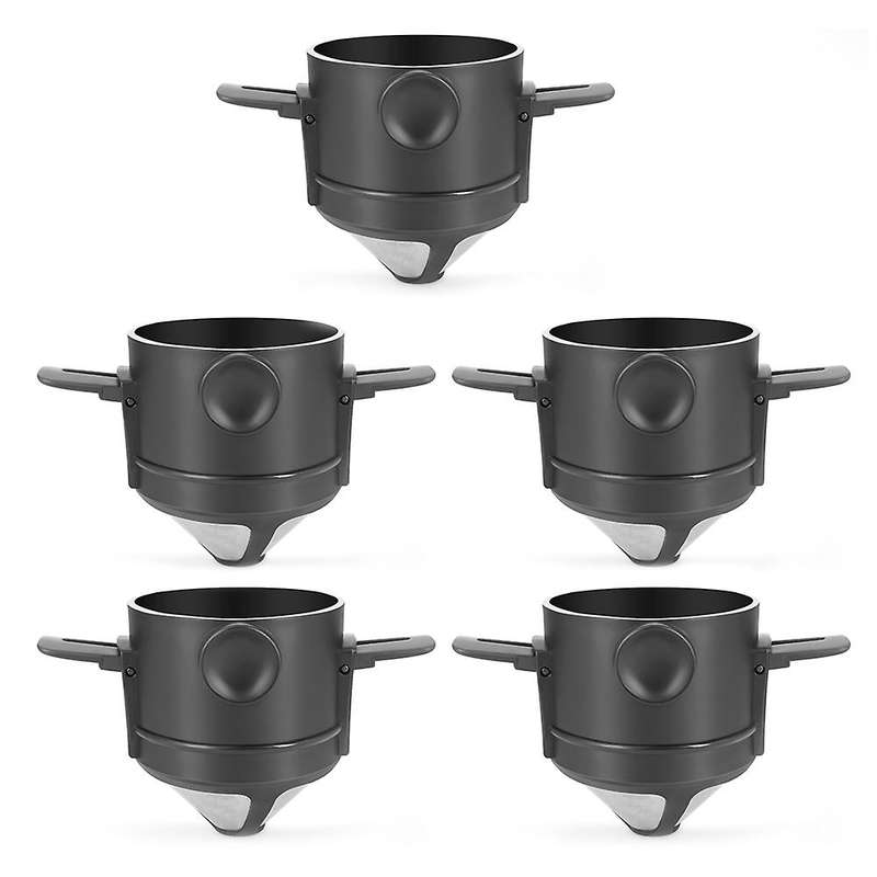 5pcs Portable Coffee Filter Dripper Stainless Steel Coffee Funnel