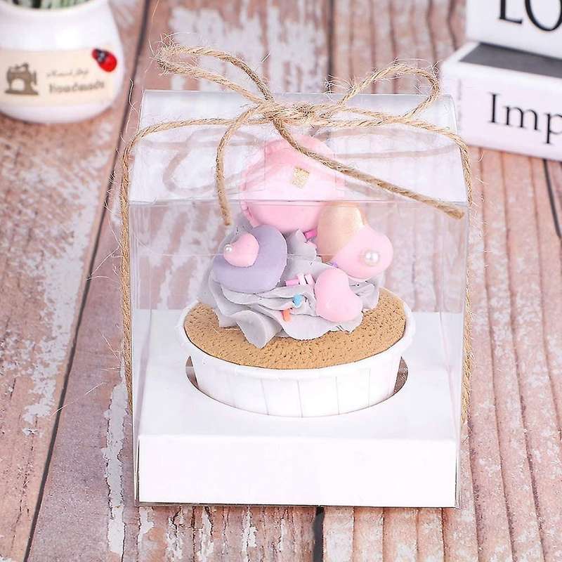 Transparent Cupcake Pvc Cake Box with Hemp Rope, 12 Pcs Cup Cake Box