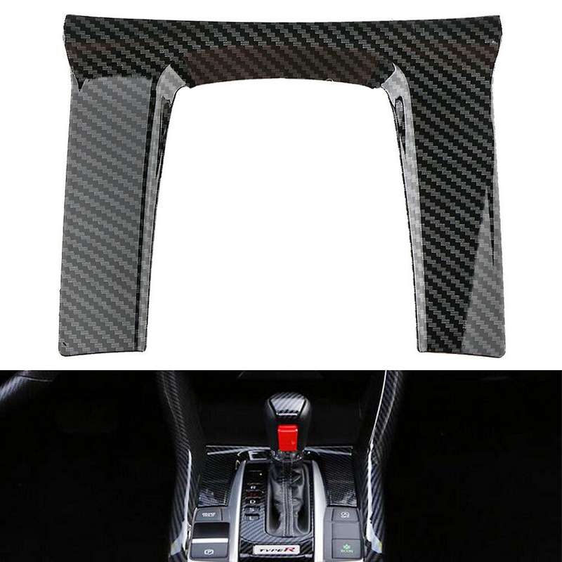 Gear Shifting Knob Cover Abs Red Carbon Fiber Change Lever Trim