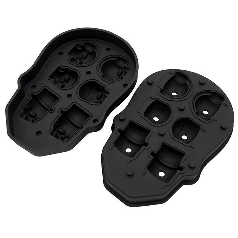 Black 3d Skull Ice Square Ice Making Box 6 Skull Ice Squares Reusable