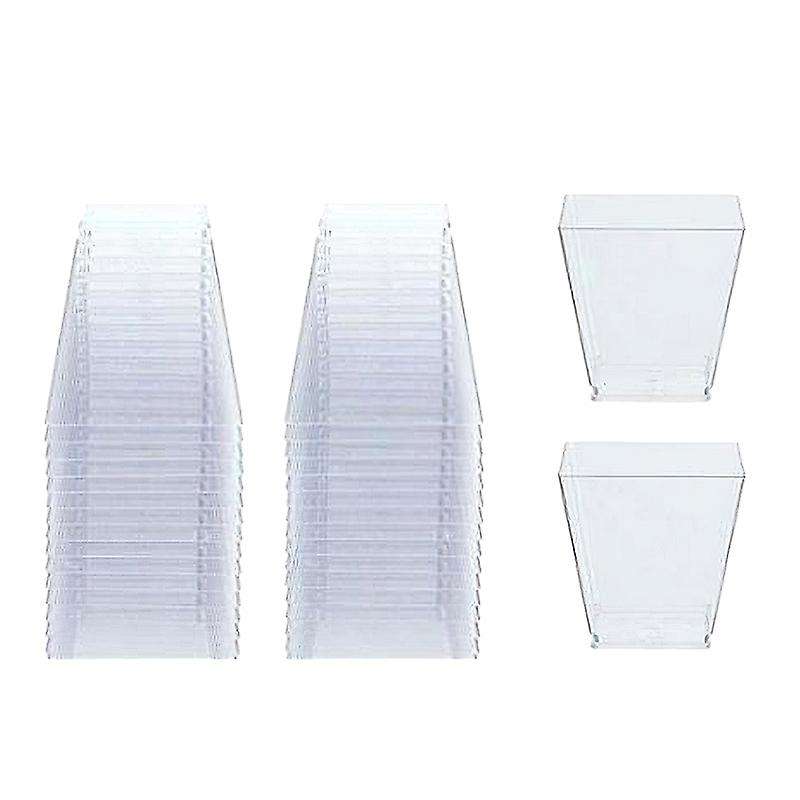 50pcs 60ml Disposable Plastic Cake Cups Clear Trapezoidal Container