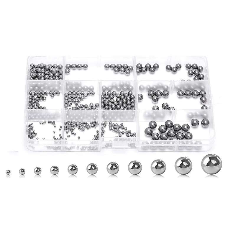 520pcs Precision Steel Ball Bearings ,2-8mm Balls Magnetic Loose Kit