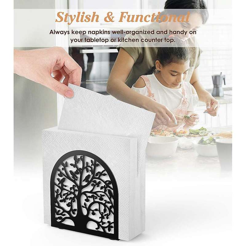 Napkin Holder - Black Napkin Dispenser for Home Kitchen Countertops