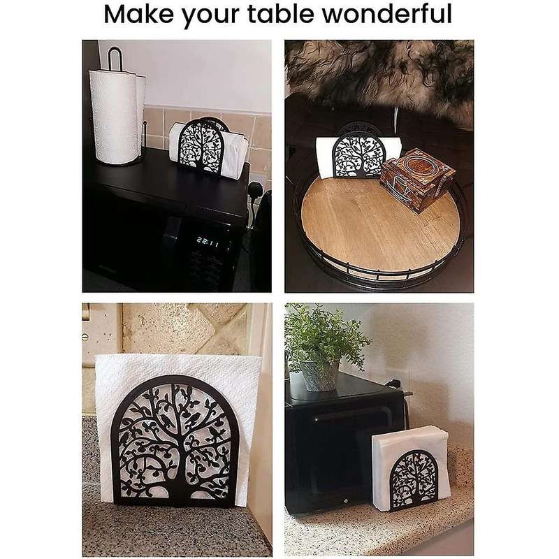 Napkin Holder - Black Napkin Dispenser for Home Kitchen Countertops