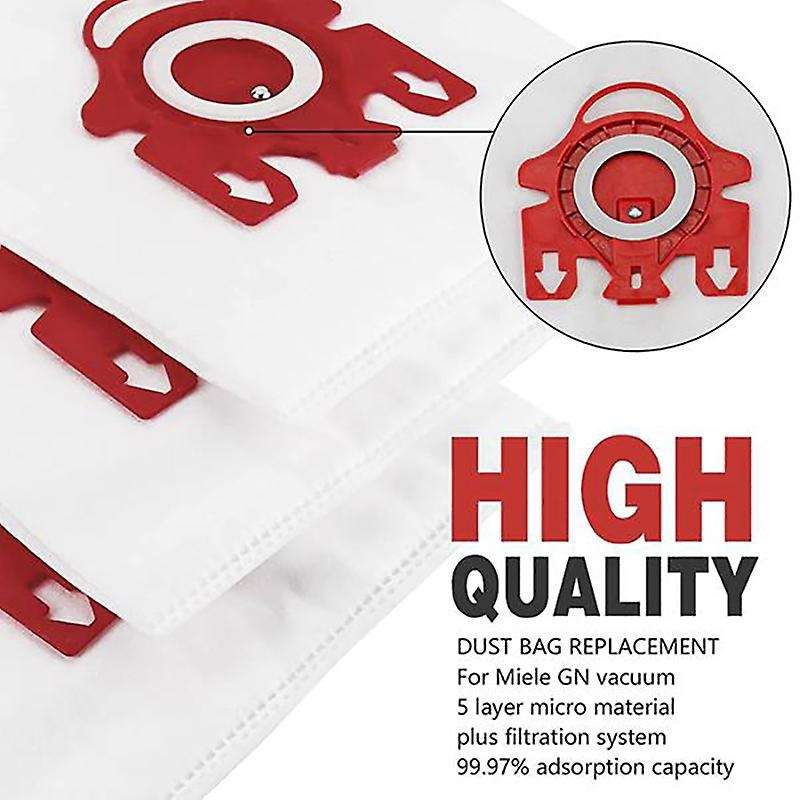 10 Pack Fjm Type Bags and 4 Microfilters for Miele Vacuum Cleaner