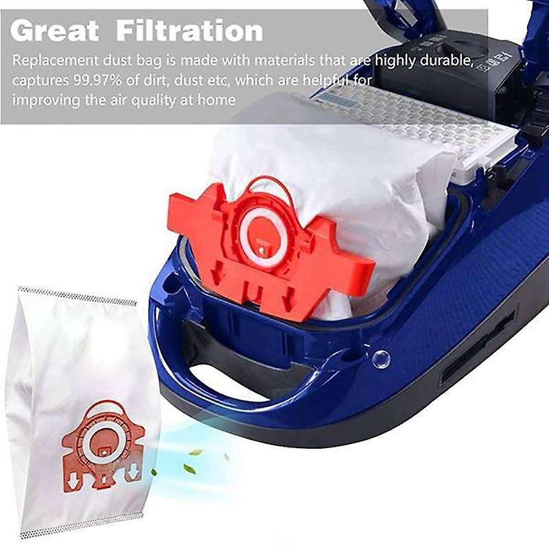10 Pack Fjm Type Bags and 4 Microfilters for Miele Vacuum Cleaner