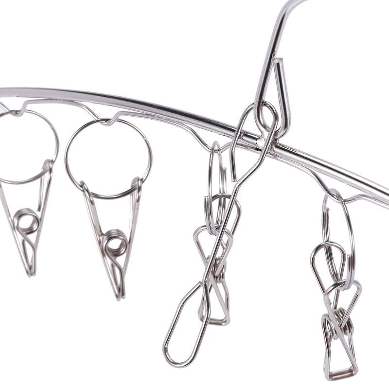 3 Pack Stainless Steel Laundry Drying Clothes Hanger with 10 Clips