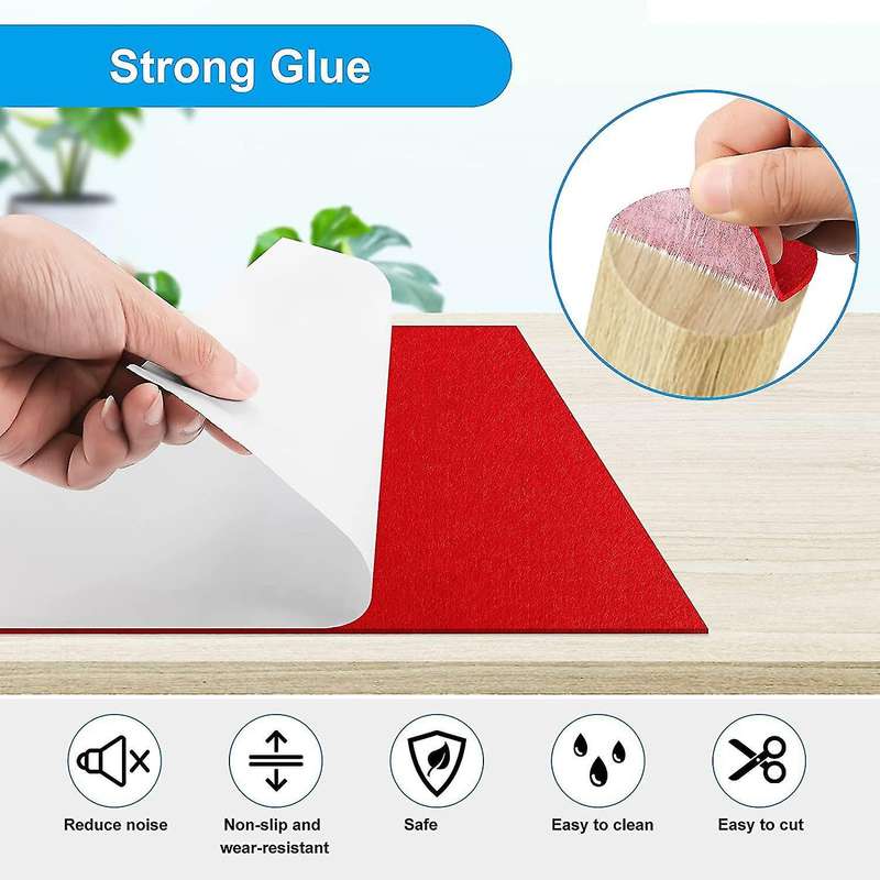 Self-adhesive Felt Gliders,40 X 150 Cm,self-adhesive Felt Pads,red