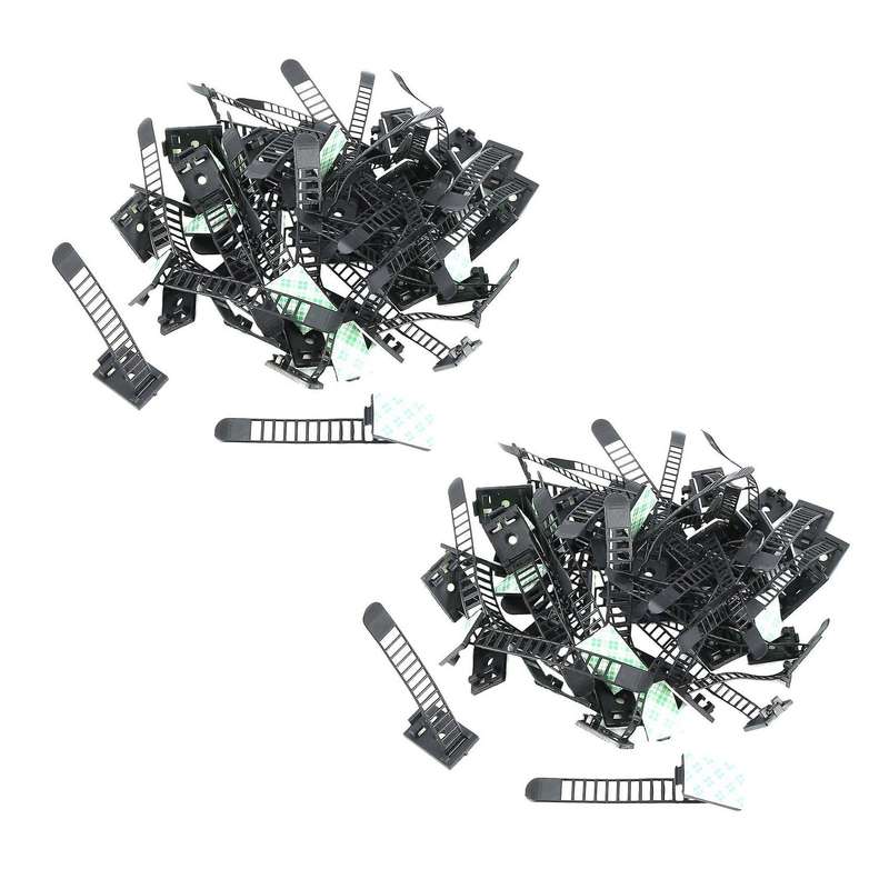 100pcs 2 Sizes Adjustable Self-adhesive Nylon Cable Straps Cord Clamp