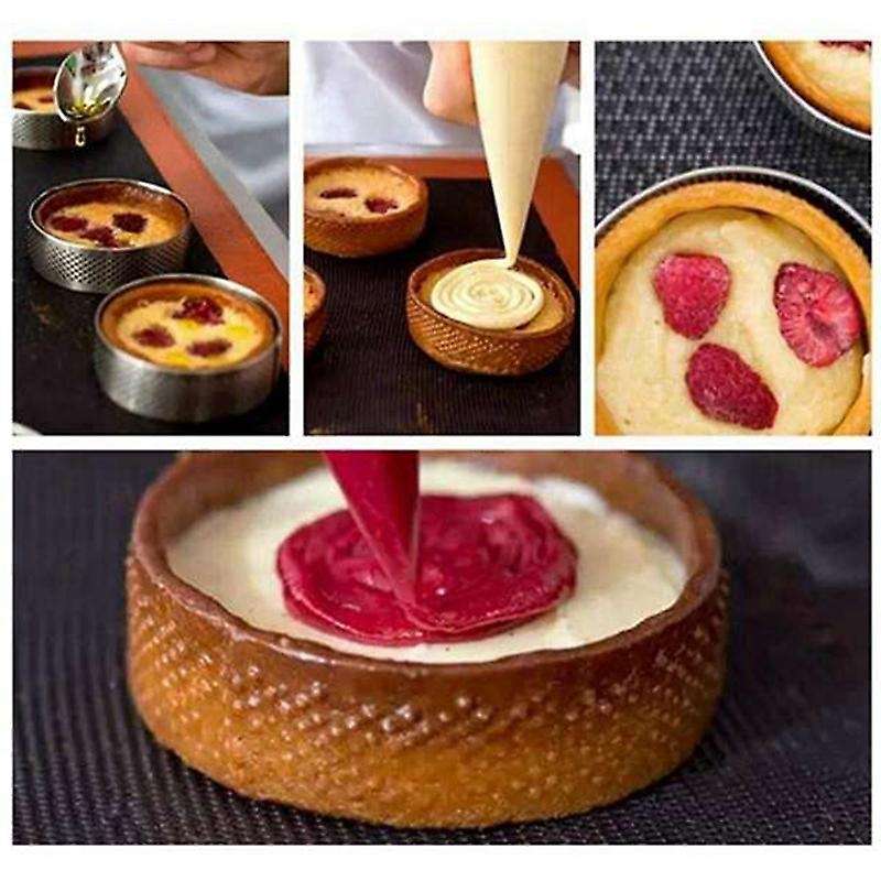 10 Pack Stainless Steel Tart Ring, Heat-resistant Mousse Ring, 8cm