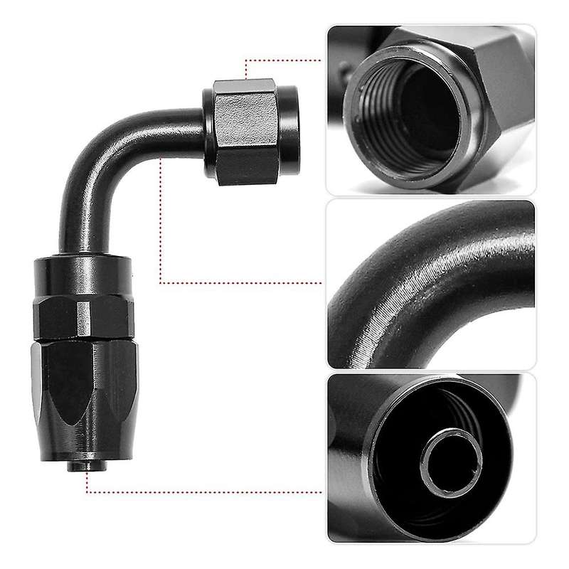 2pcs An6 Auto Fuel Pipe Joint An6-90 Degree Oil Cooling Pipe Joint