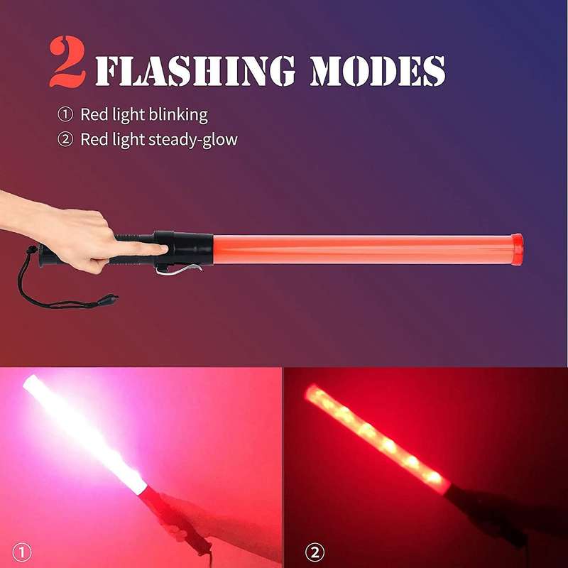 2pack 21inch Signal Safety Led Light Traffic Wands for Parking Guides